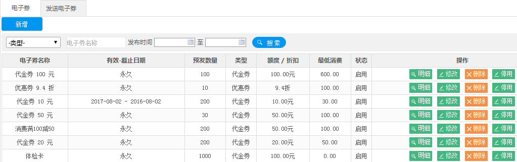 设置电子优惠券