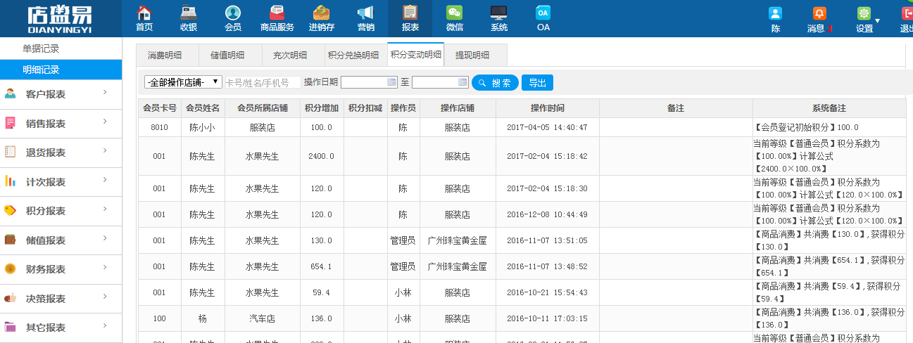 会员消费积分如何系统信息化记录